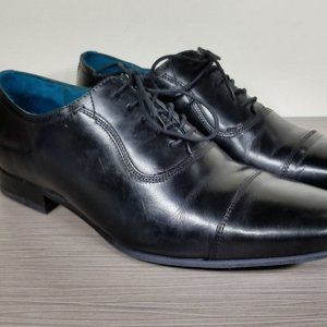 Ted Baker Karney Cap Toe Oxford, Black Leather, Mens Size 9 US / 42